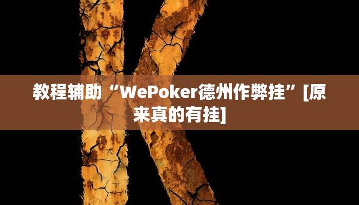 教程辅助“WePoker德州作弊挂”[原来真的有挂]