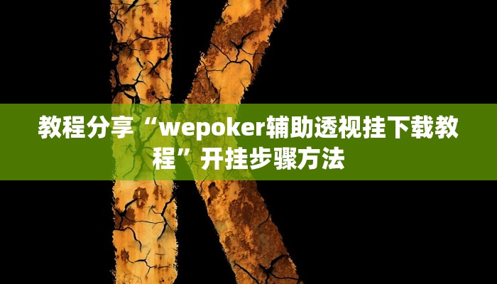 教程分享“wepoker辅助透视挂下载教程”开挂步骤方法 教程分享“wepoker辅助透视挂下载教程”开挂步骤方法