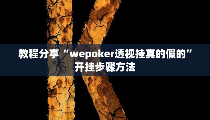 教程分享“wepoker透视挂真的假的”开挂步骤方法 教程分享“wepoker透视挂真的假的”开挂步骤方法