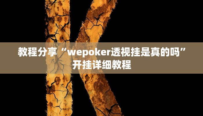 教程分享“wepoker透视挂是真的吗”开挂详细教程 教程分享“wepoker透视挂是真的吗”开挂详细教程
